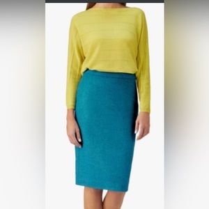 NWT Pure Collection Wool Pencil Silk in Bright Turquoise, size 4